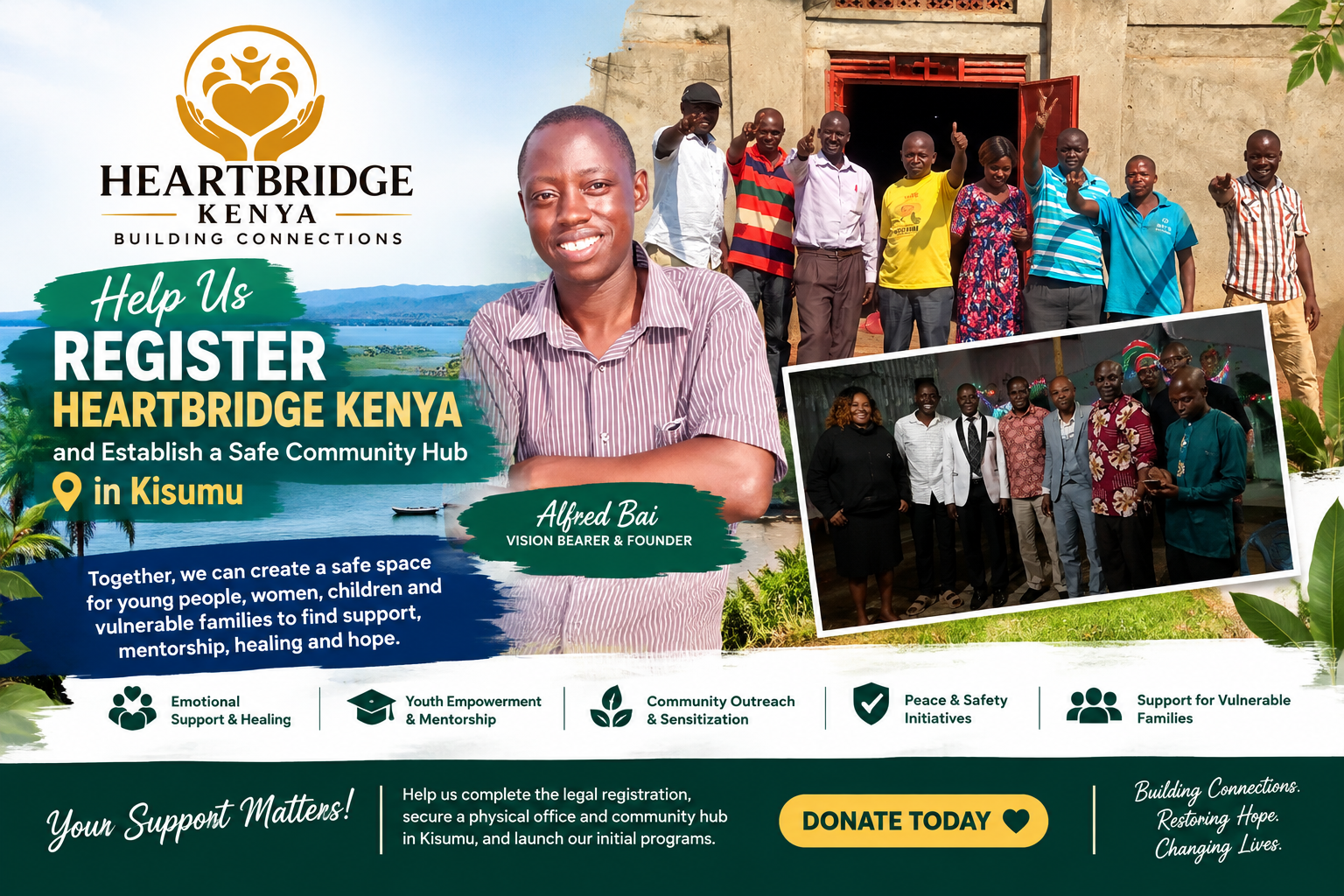 Help Register Heartbridge Kenya and Create a Safe Community Hub in Kisumu