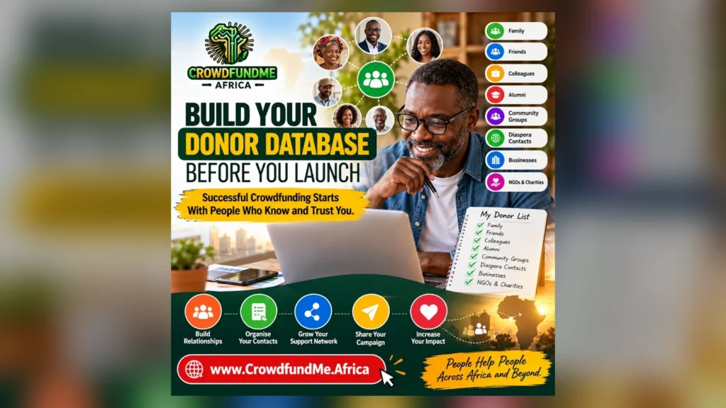 Build a strong donor database before launching your fundraiser